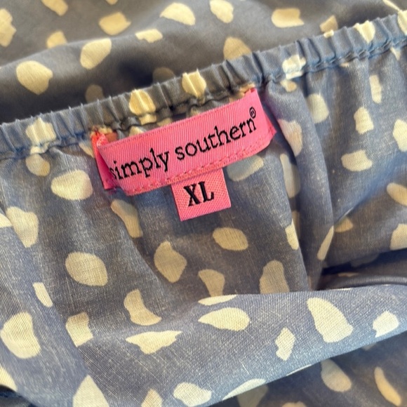 Simply Southern Blue and White Sleeveless Maxi Sundress With Pompoms XL NWOT - Picture 9 of 15